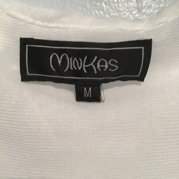 Minkas Flowy Sleeveless Lace Babydoll Mini Dress Size M - Picture 8 of 11